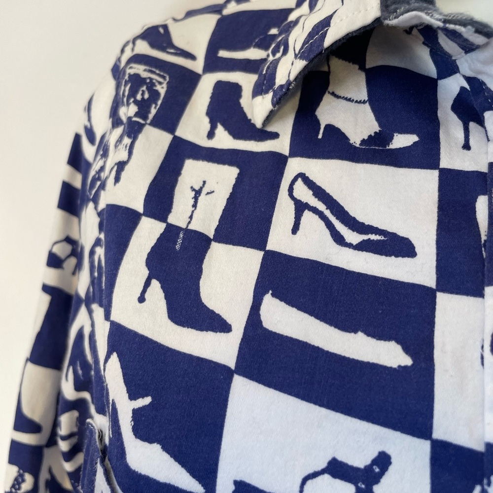 Tizzie Button-Down Tunic Top With Shoe And Boot D… - image 3